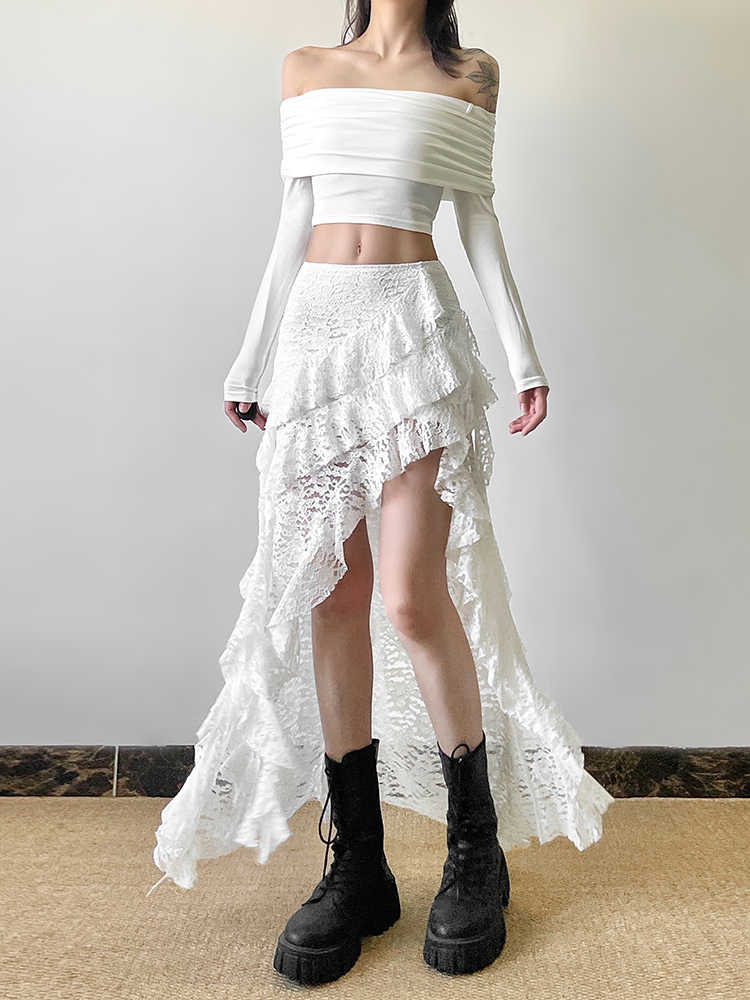 Bohemian Romantic Ruffled Irregular Skirt - Image 3