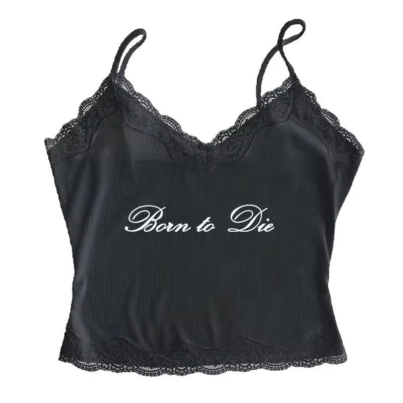Born to Die Ribbed Lace Top - Image 2