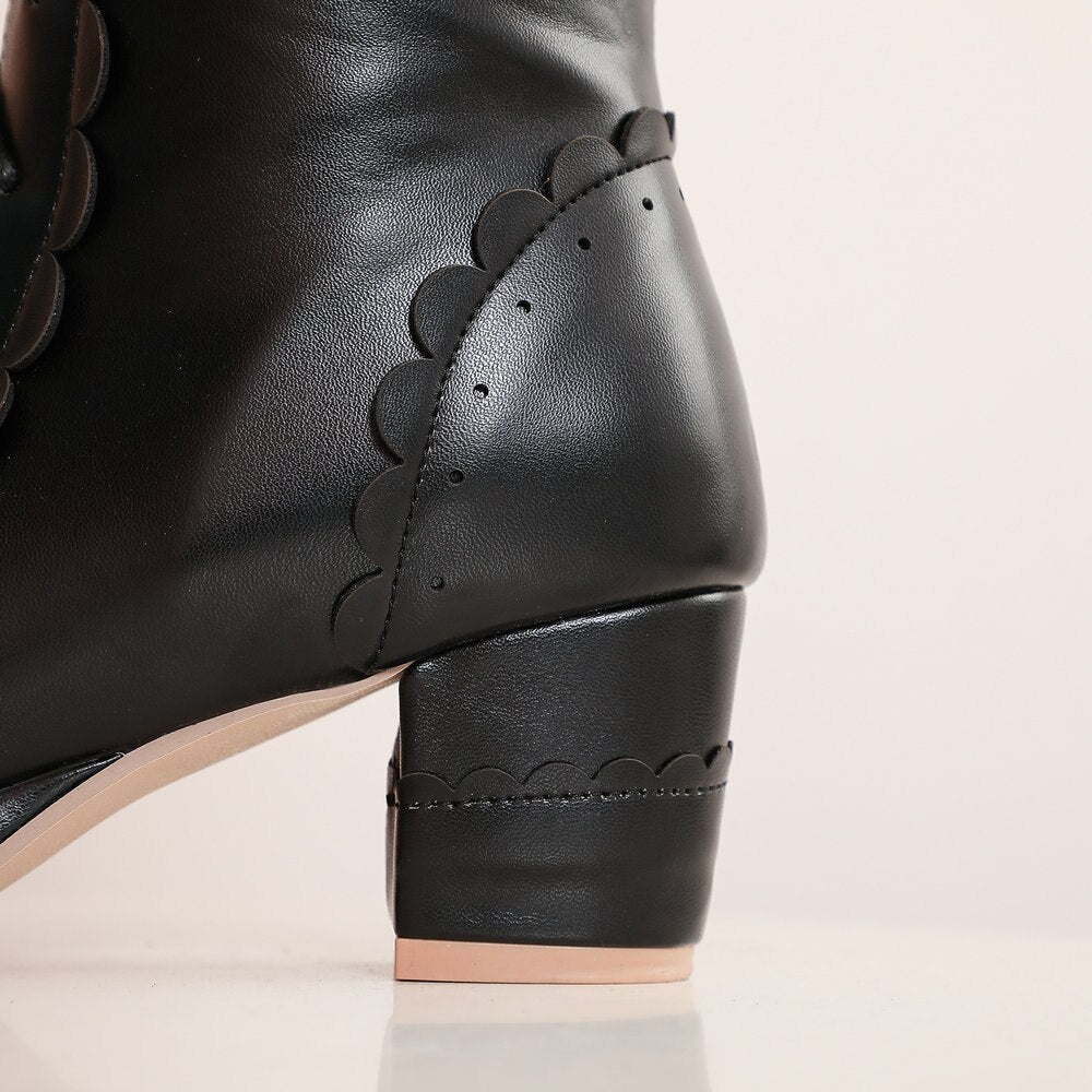 Bow Fur Knee High Boots - Image 19