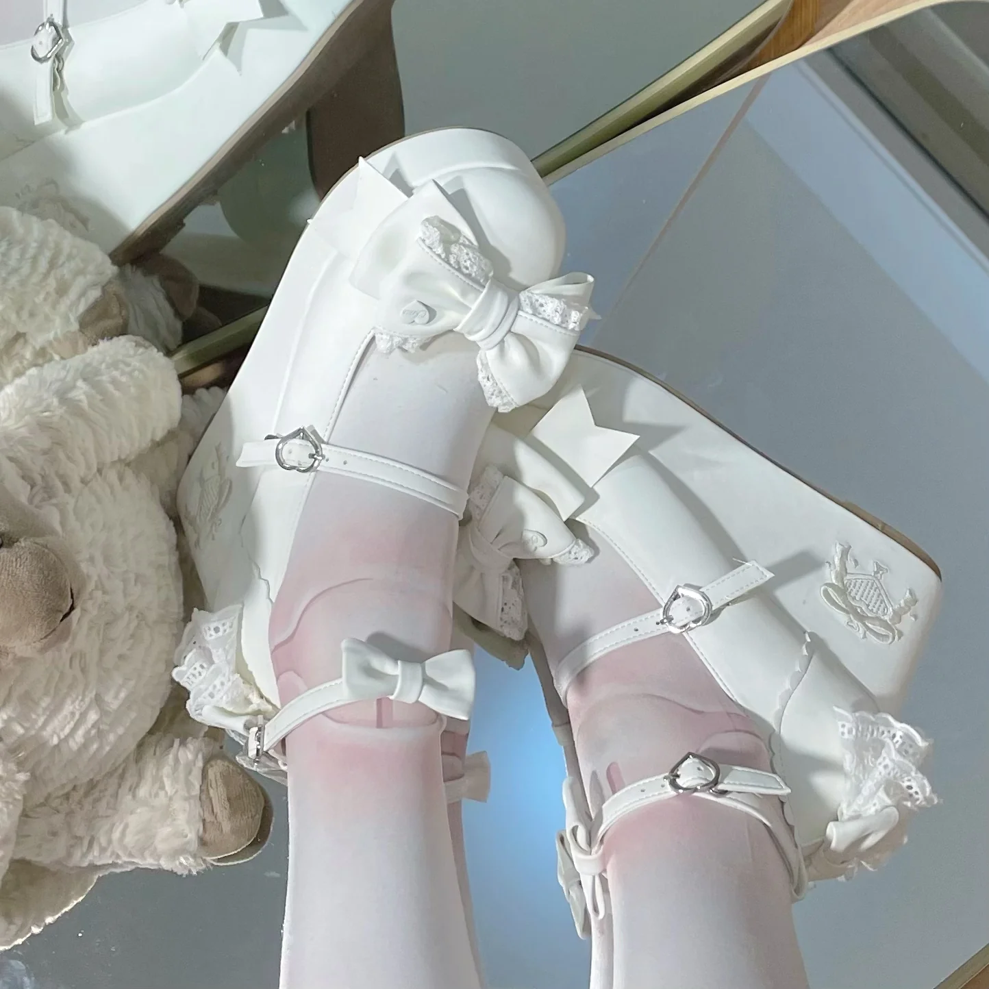Bow Lolita Thick-soled Platform Shoes - Image 5