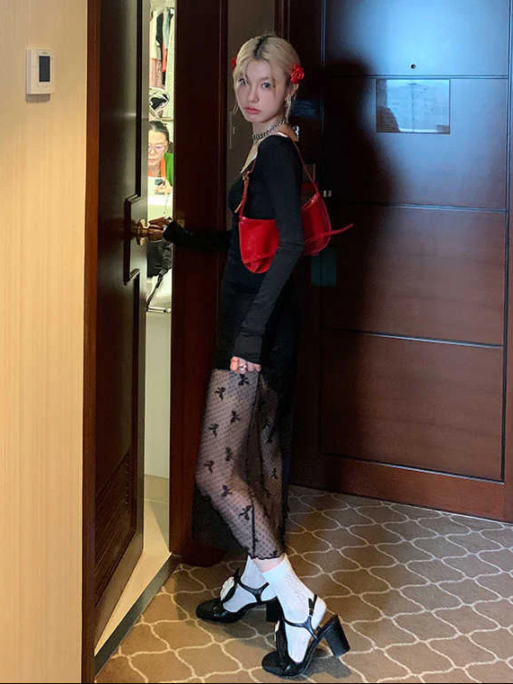Bow Mesh Mid-length Skirt - Image 3