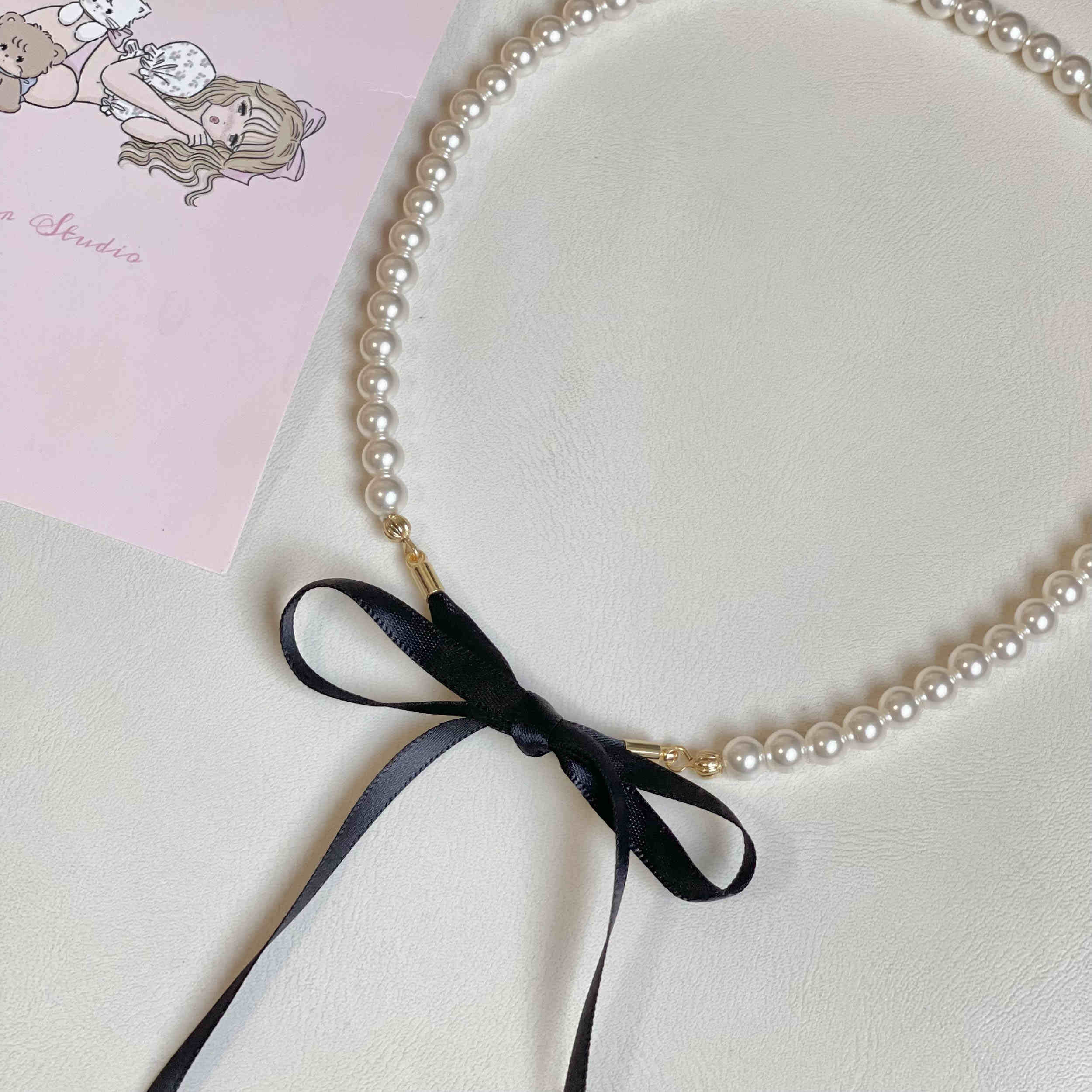 Bow Pearl Love Letters Necklace - Image 5