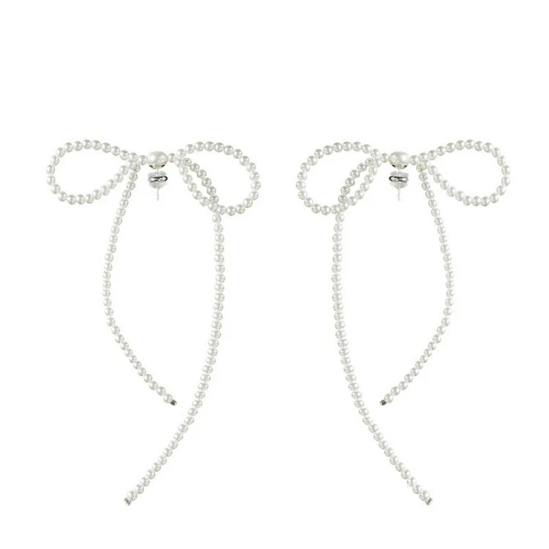 bow pearls kawaii earrings - Image 8