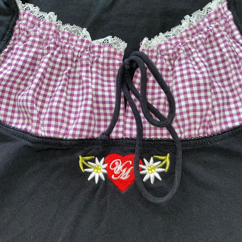 Bow Plaid Dark Coquette Dress - Image 2