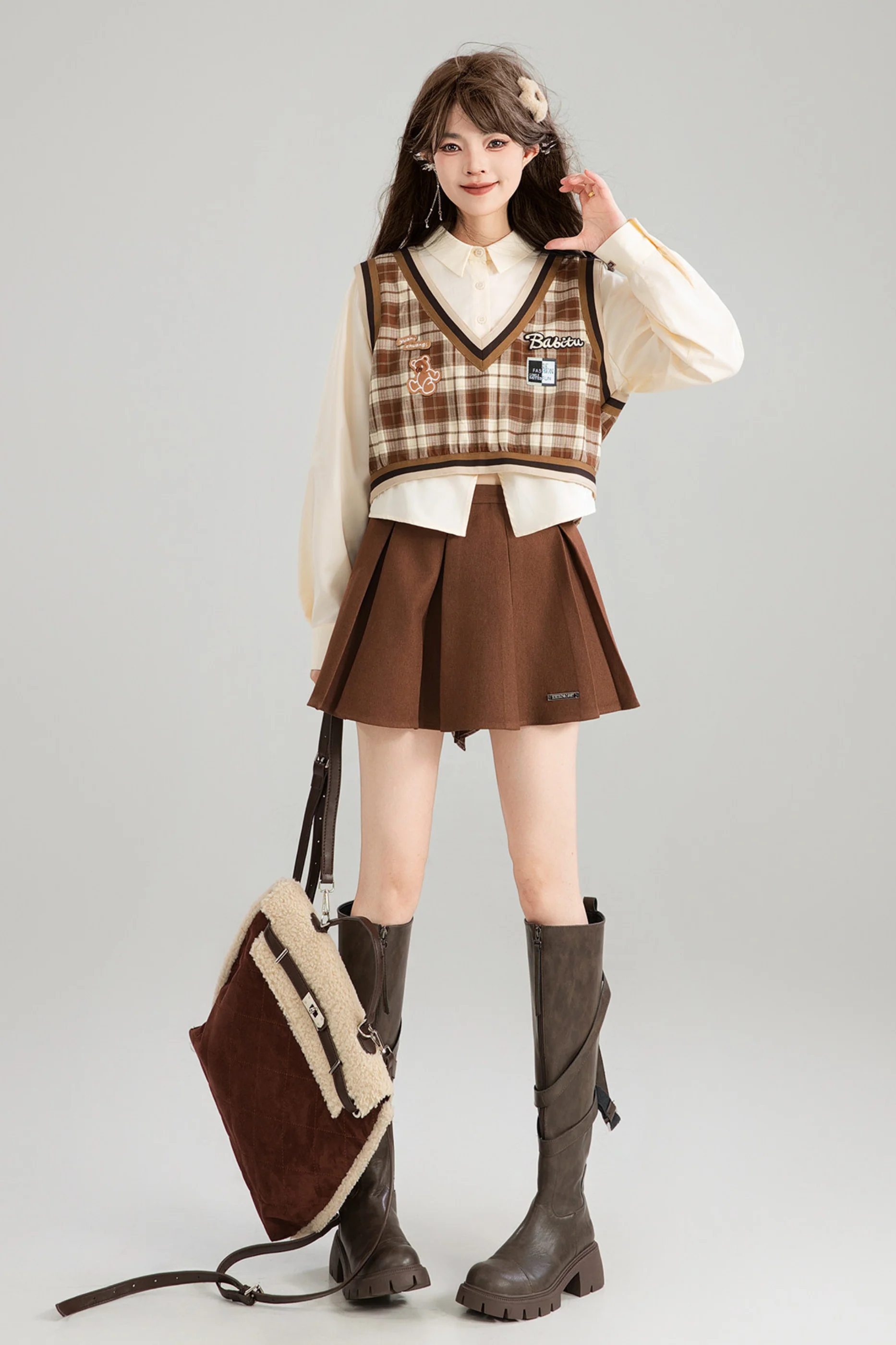 American Vintage Check Top + Skirt - Image 4