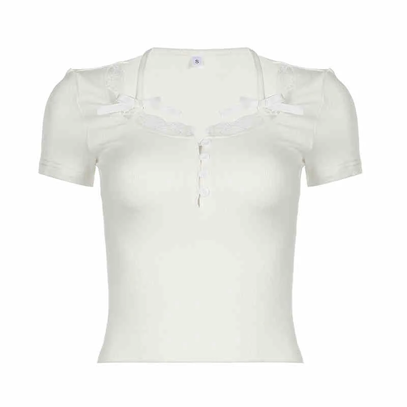 Bow Strap Lace Dark Coquette Shirt - Image 6