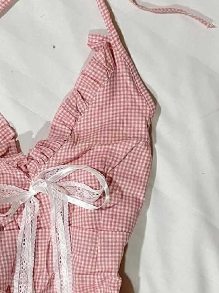 Bow Tie Halter-neck V-neck Top - Image 2