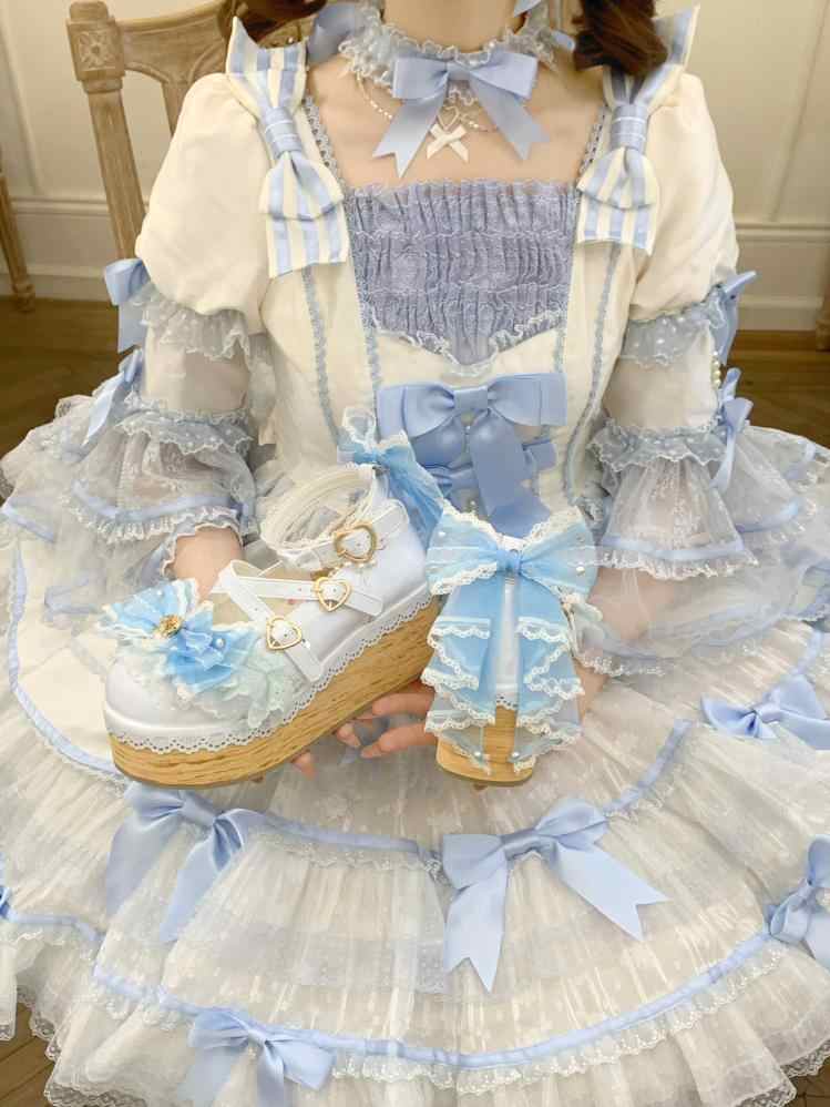 Bows Doll Wood Flower Lolita Shoes - Image 3