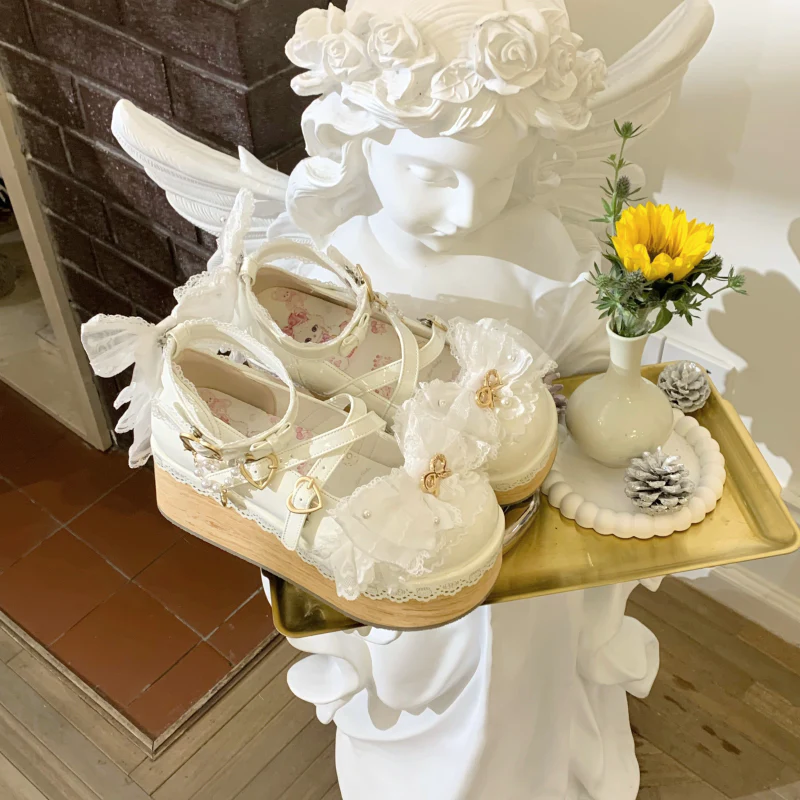 Bows Doll Wood Flower Lolita Shoes - Image 8