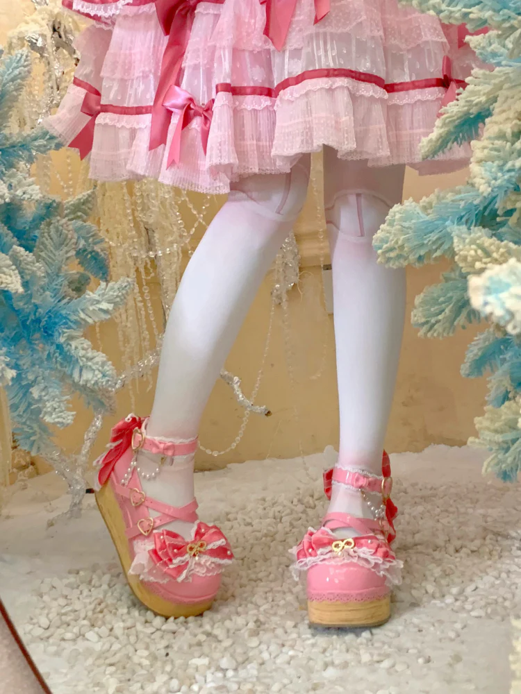Bows Doll Wood Flower Lolita Shoes - Image 9
