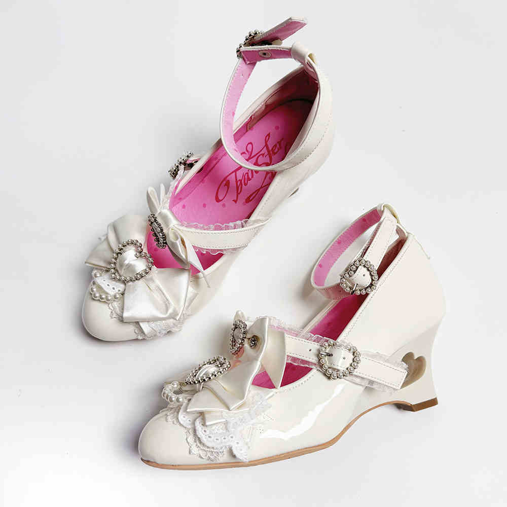 Bows Heart Hollow Wedge Shoes - Image 11