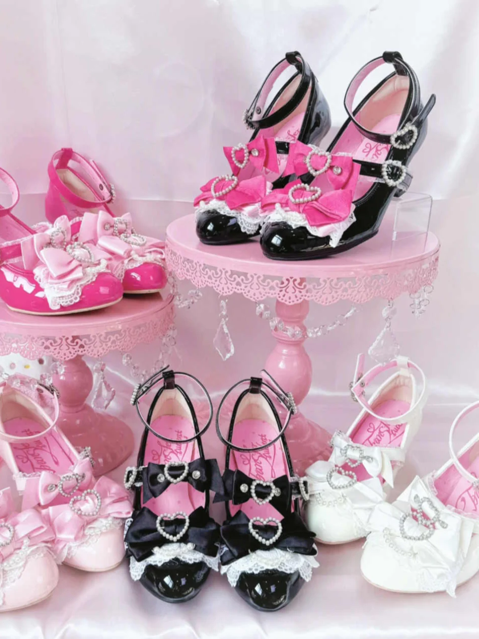 Bows Heart Hollow Wedge Shoes - Image 4