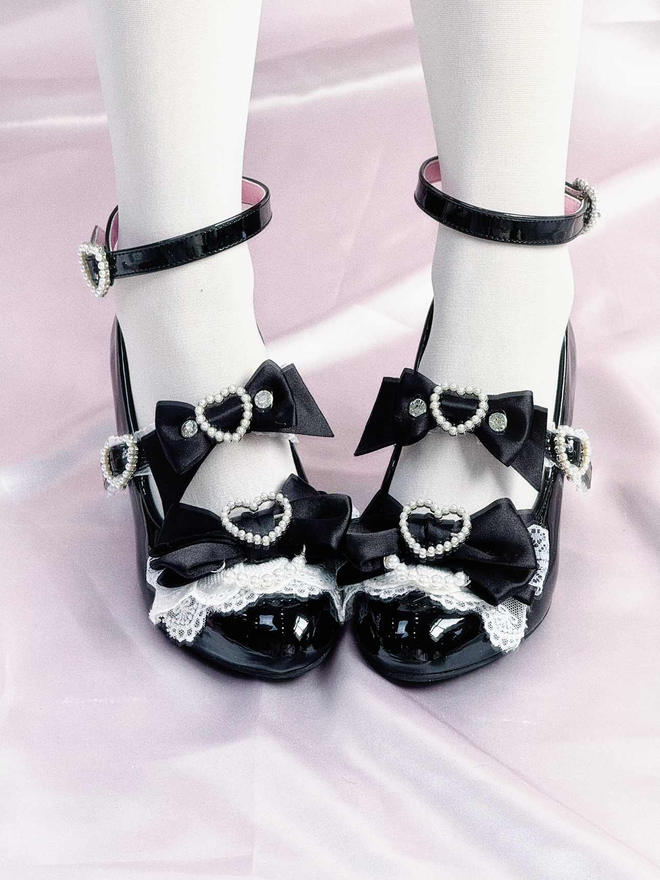 Bows Heart Hollow Wedge Shoes - Image 5