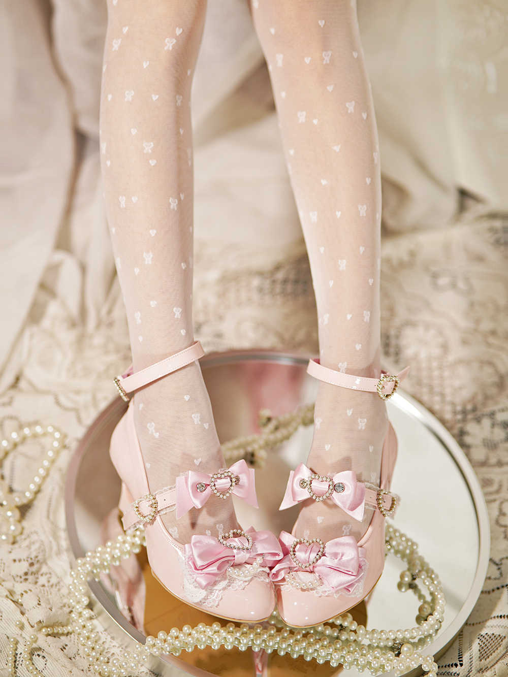 Bows Heart Hollow Wedge Shoes - Image 6