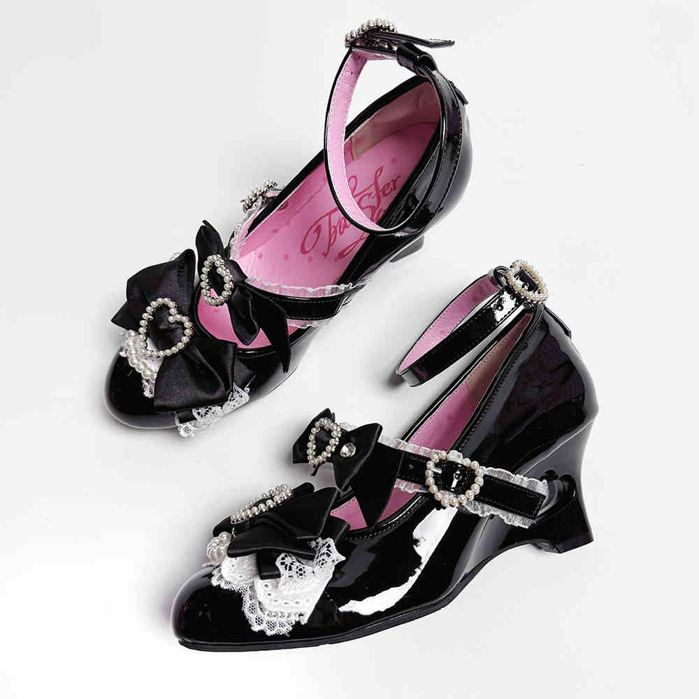 Bows Heart Hollow Wedge Shoes - Image 8