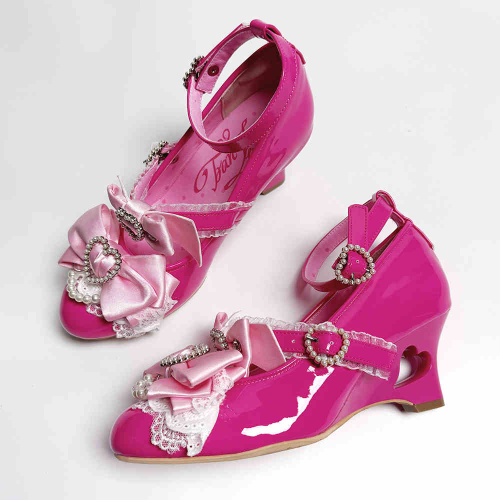 Bows Heart Hollow Wedge Shoes - Image 9