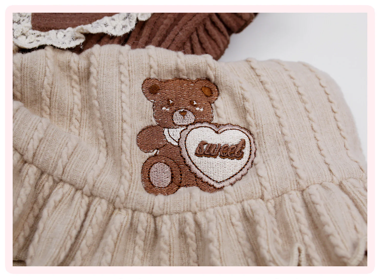 brown plaid bow kawaii jumper - Image 6