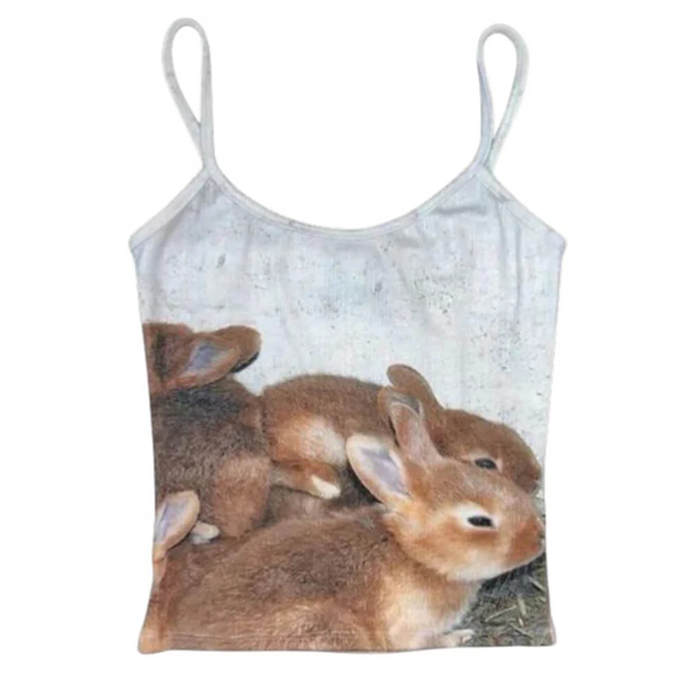Bunnies Print Y2K Tank Top - Image 2