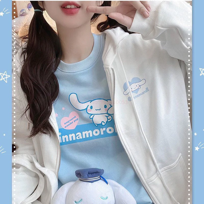 Bunny Ear Oversized Zip Up Hoodie - Image 2