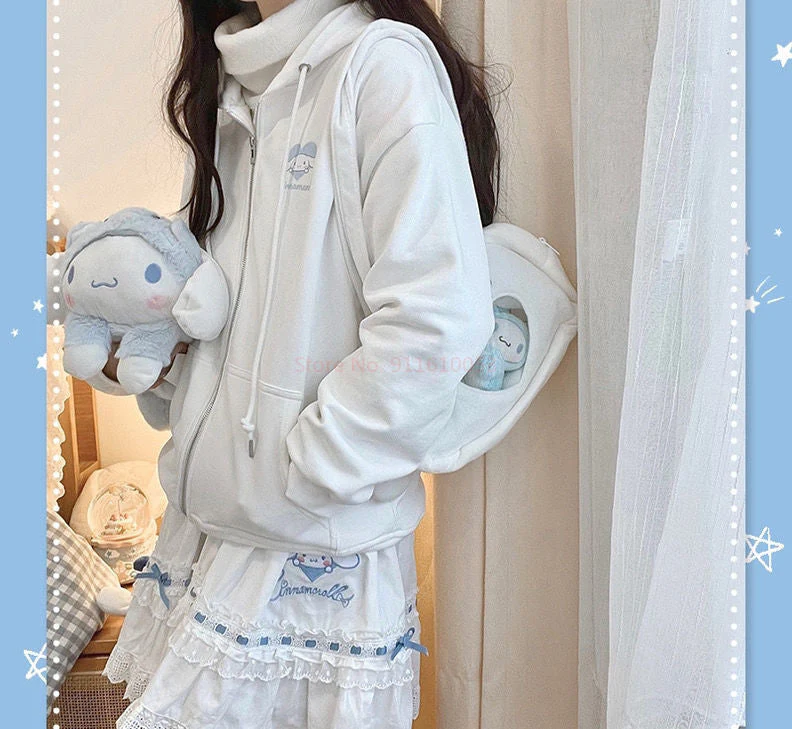 Bunny Ear Oversized Zip Up Hoodie - Image 4