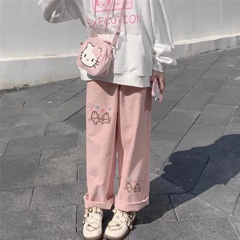 Bunny Friends Pink Corduroy Pants - Image 2
