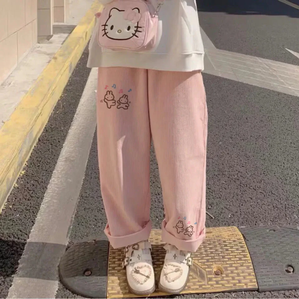 Bunny Friends Pink Corduroy Pants - Image 3