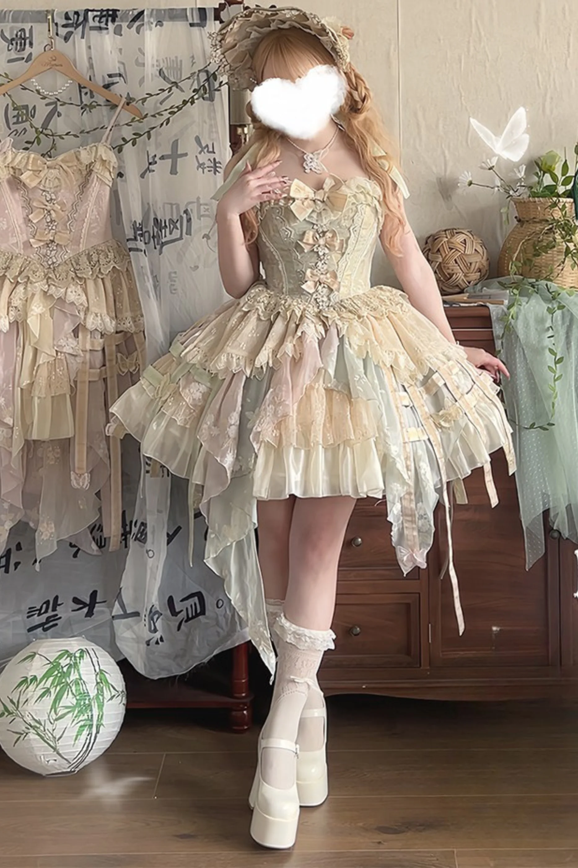 Gorgeous Butterfly Asymmetrical Lolita Dress + Accessories - Image 7