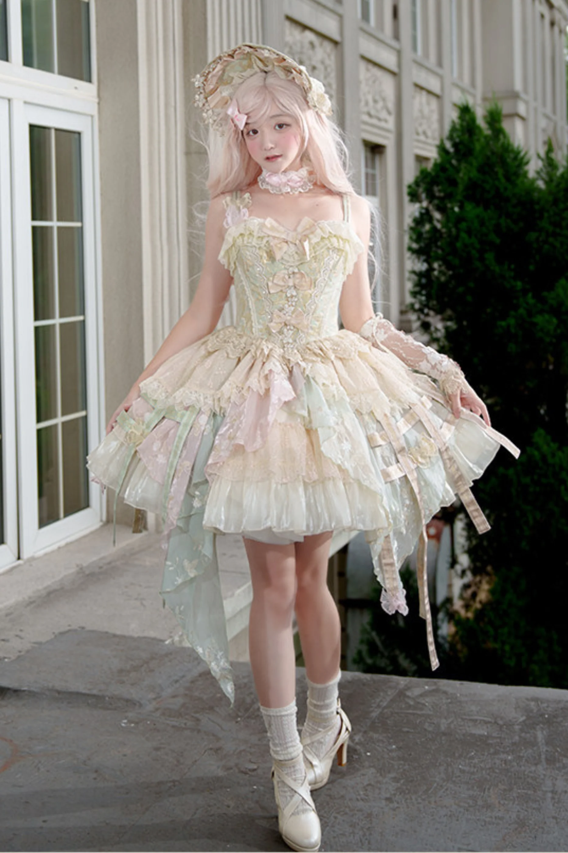 Gorgeous Butterfly Asymmetrical Lolita Dress + Accessories - Image 9