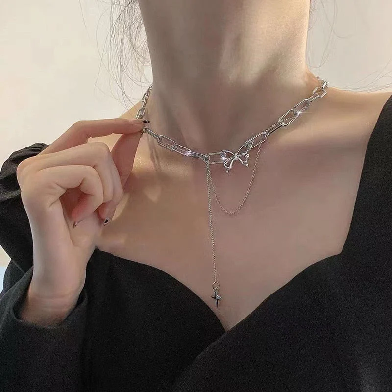 Butterfly Dainty Chain Choker - Image 2