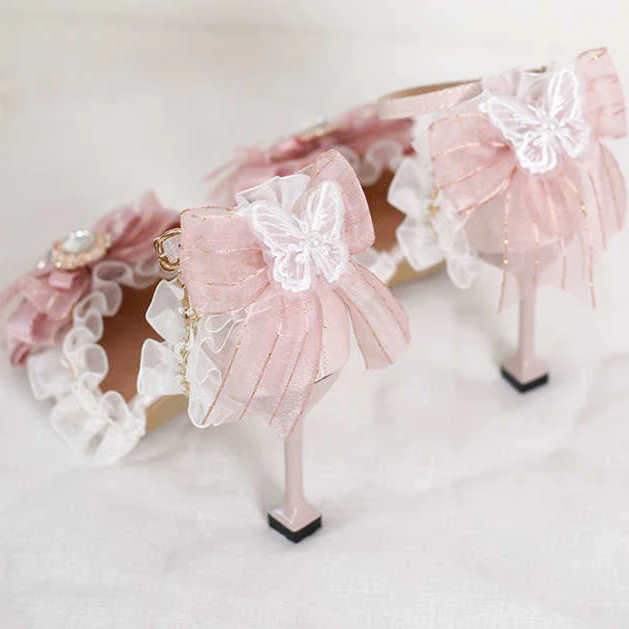 Butterfly Flower High-heeled Sandals - Image 3