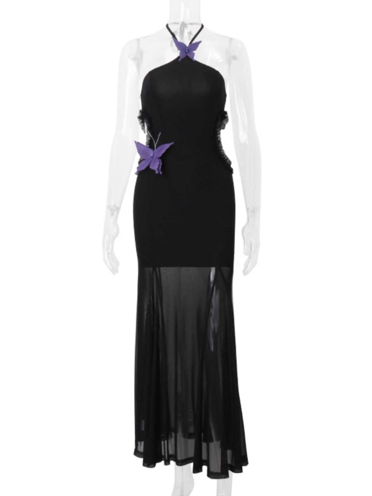 Butterfly Halter-neck Backless Fishtail Dress - Image 13