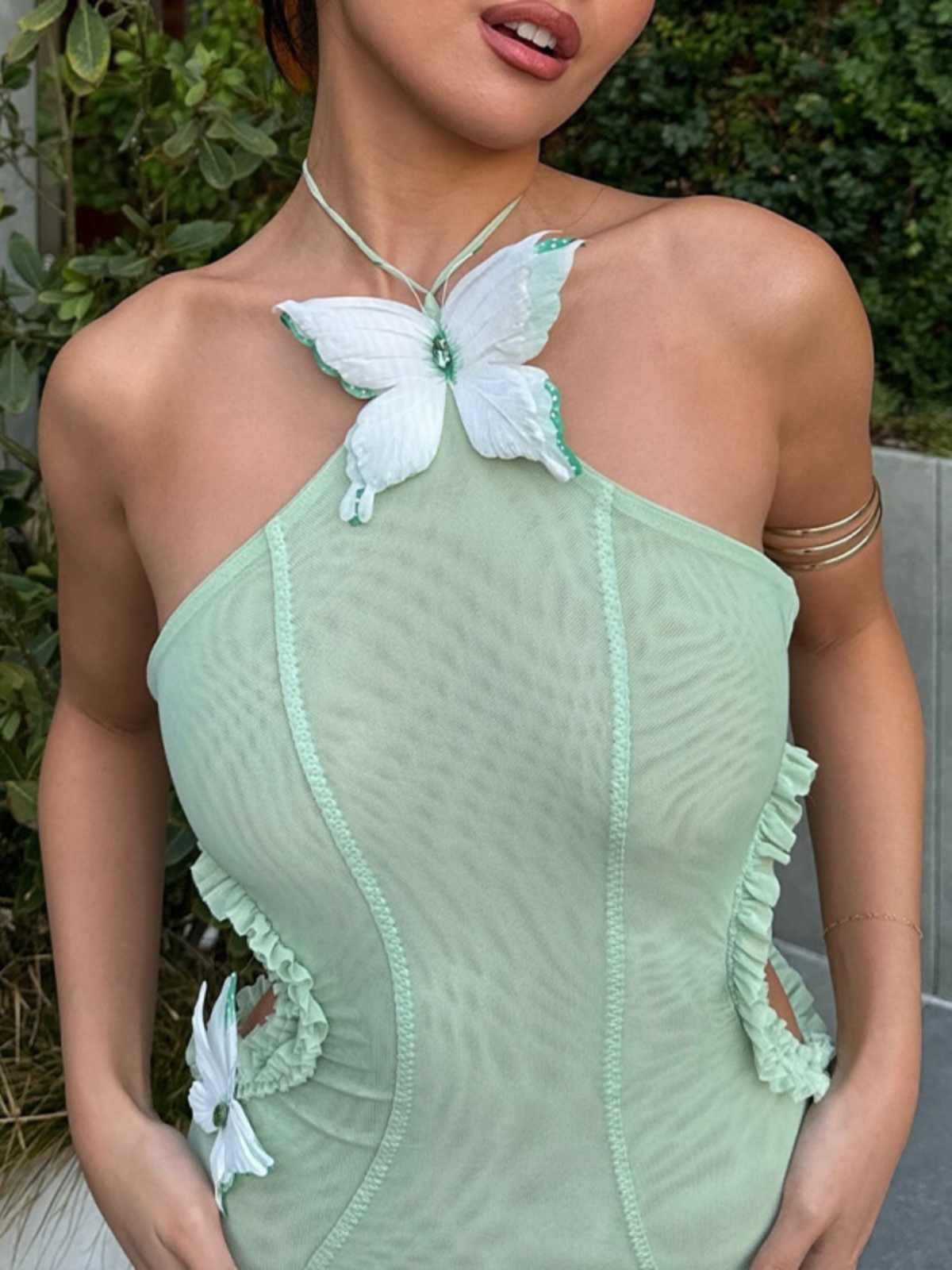 Butterfly Halter-neck Backless Fishtail Dress - Image 8