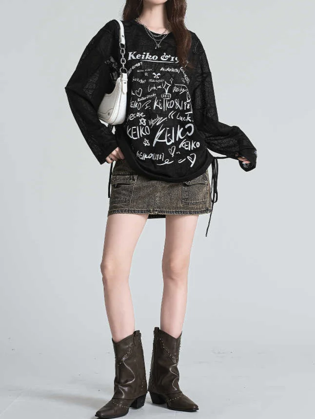 Butterfly Hollow Back Long-sleeved Top - Image 4
