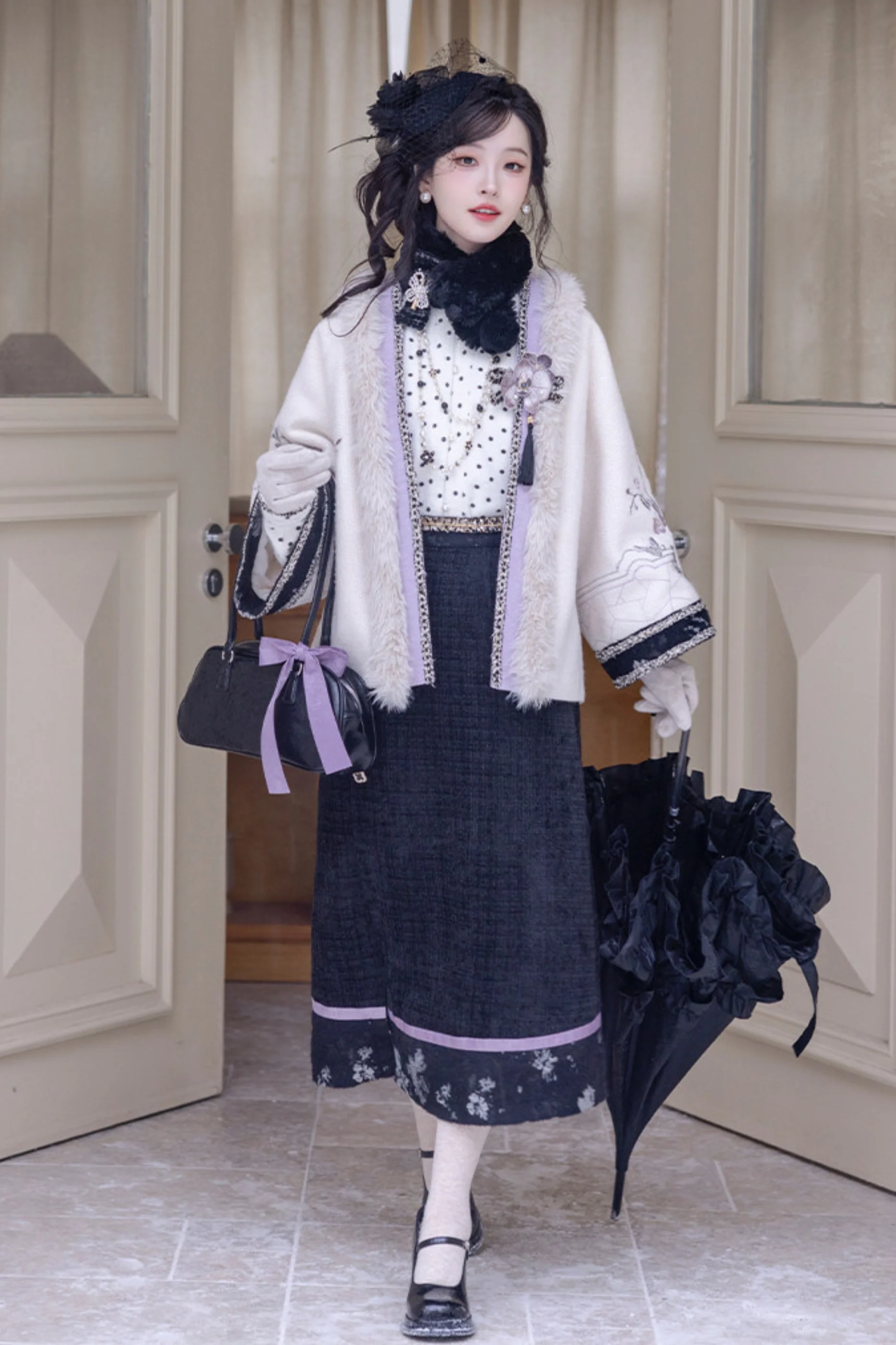 Butterfly Ink Dot Jacket Set