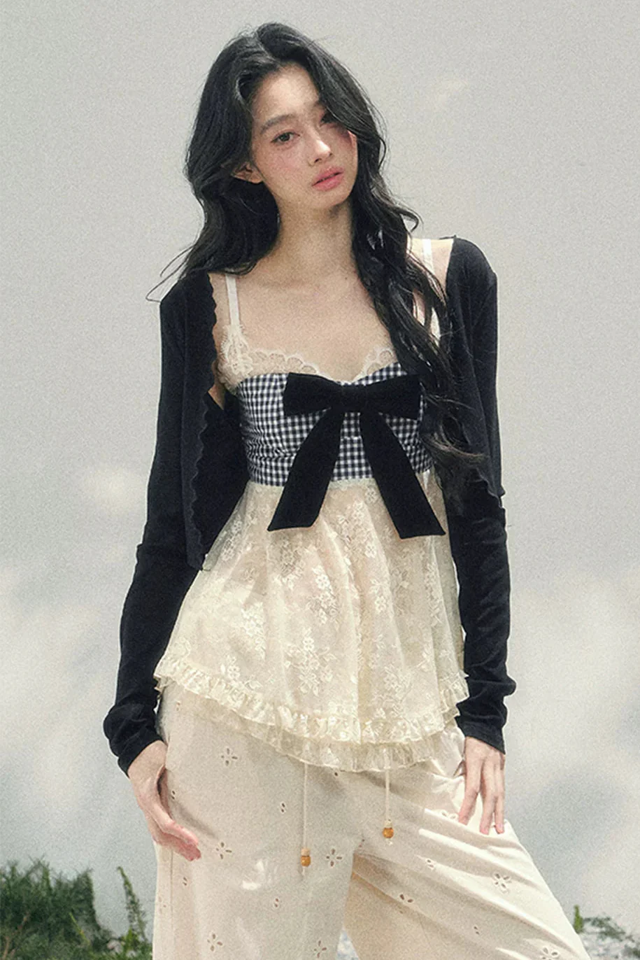 Ribbon Camisole + Slim Cardigan - Image 5