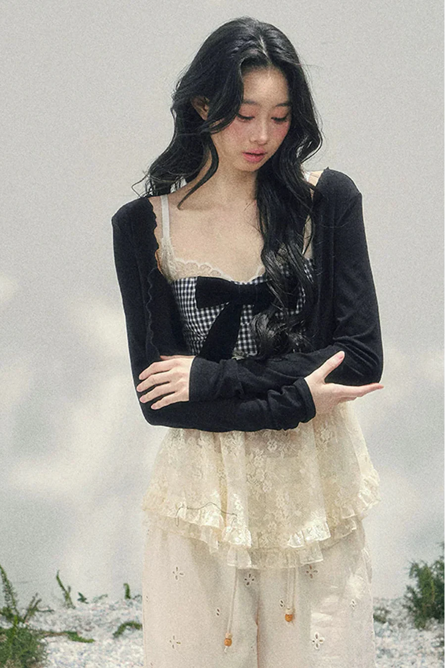 Ribbon Camisole + Slim Cardigan - Image 10