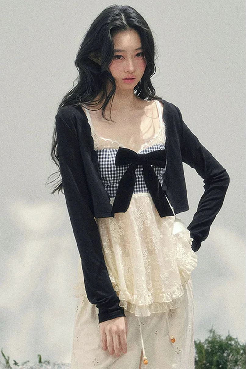 Ribbon Camisole + Slim Cardigan - Image 6