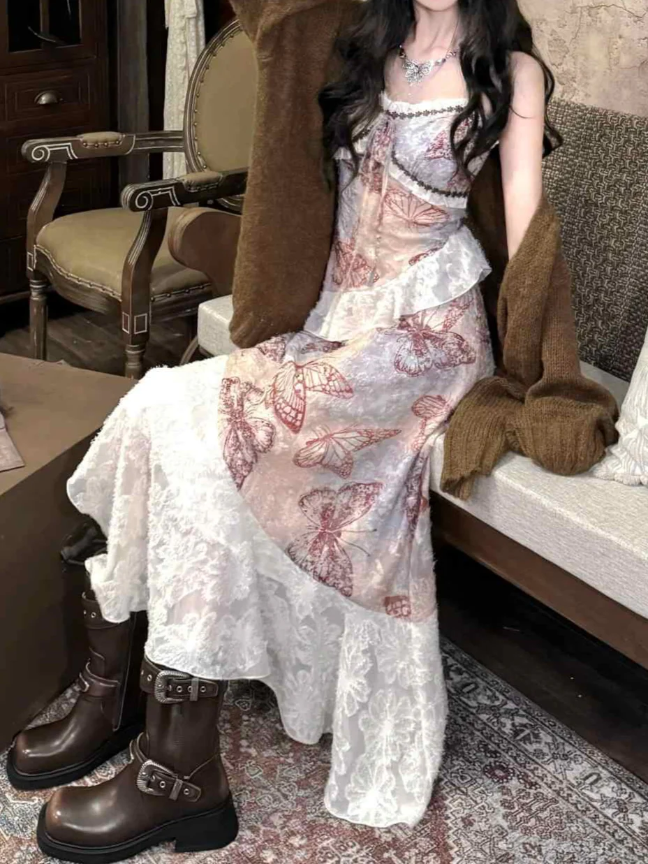 Butterfly Retro Ruffled Dress - Image 4