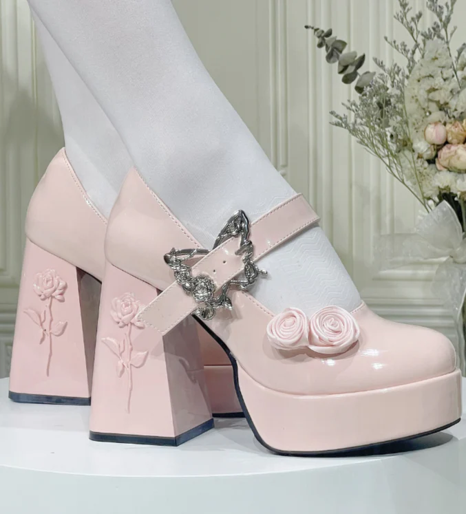 Butterfly Rose Platform Thick-heel Shoes - Image 2