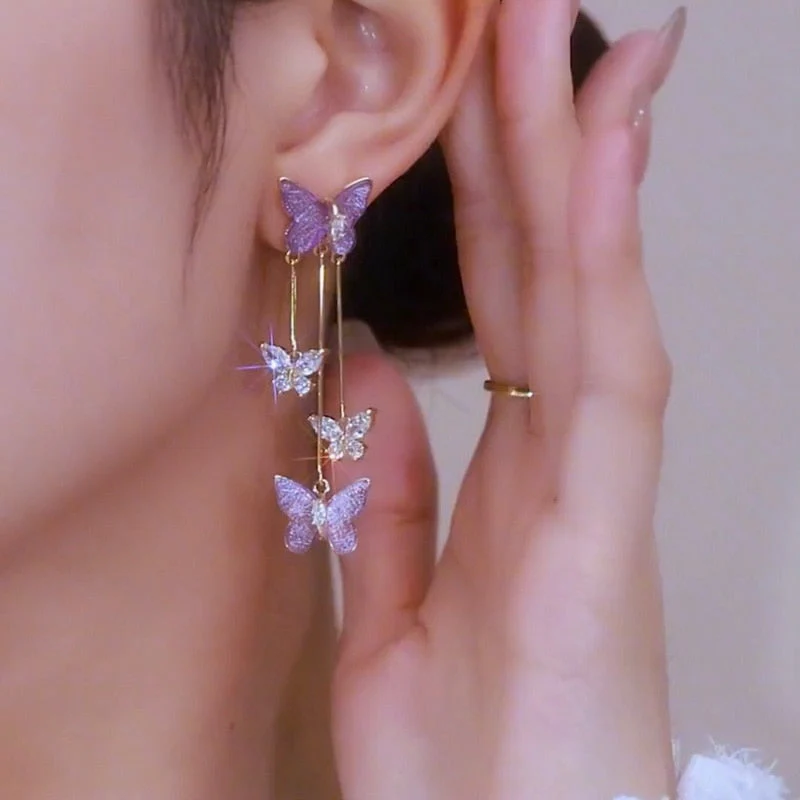 Butterfly Wing Tassel Ear Clips - Image 7