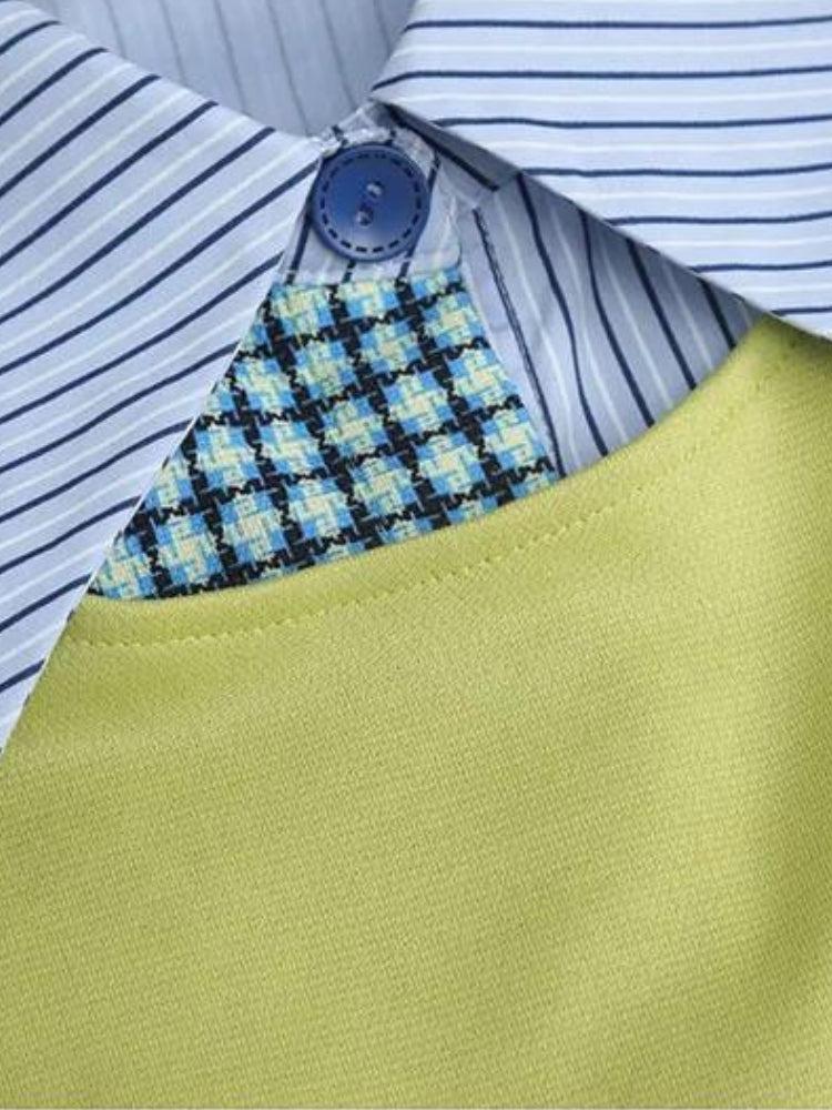 Buttoned Sleeved Patchwork Shirt - Image 5