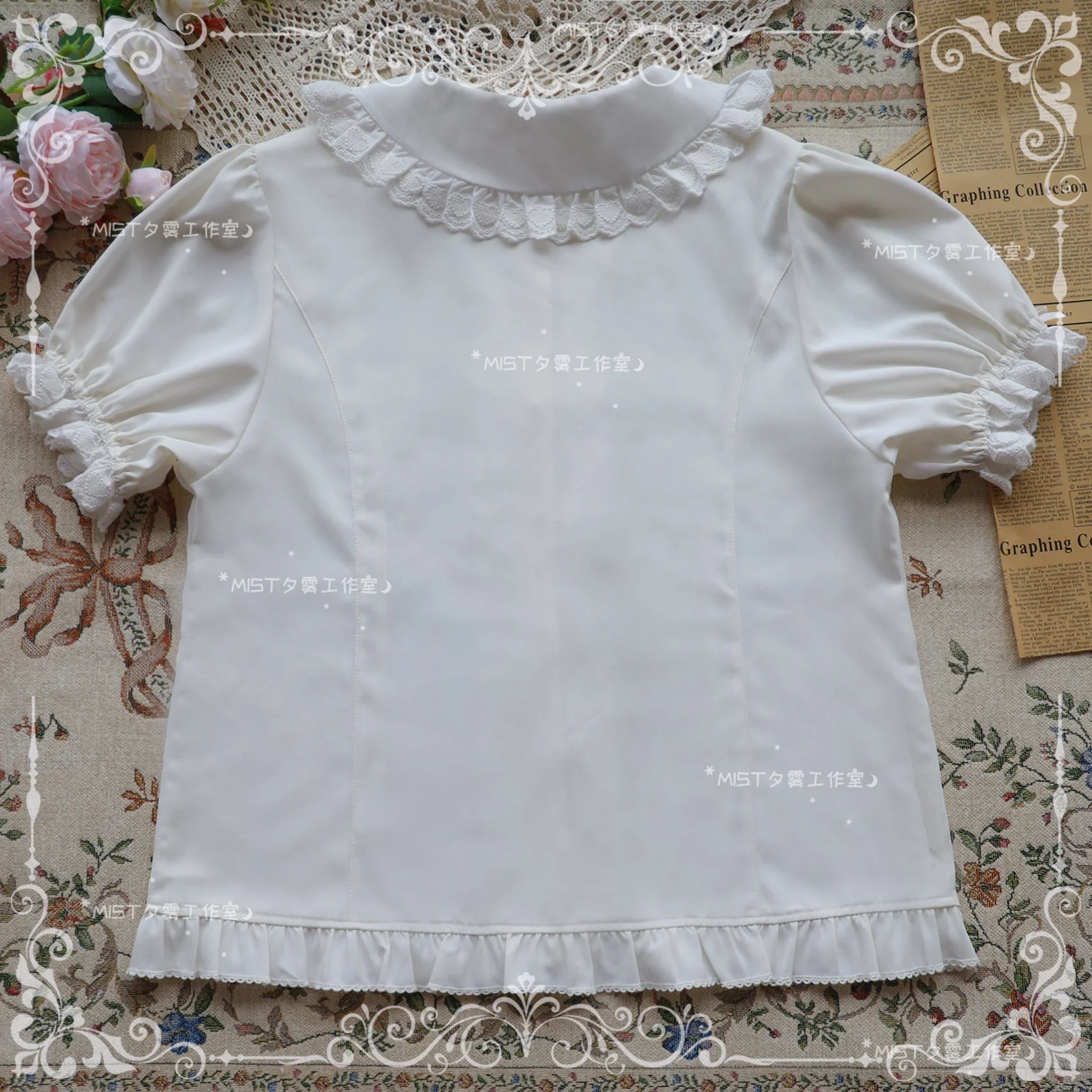 Sweet Short Sleeve Chiffon Lolita Blouse - Image 12