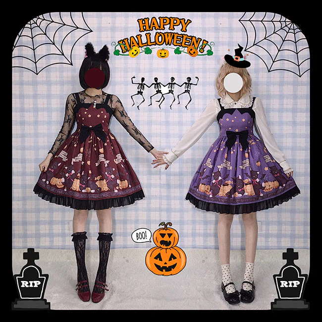 Vampire Cat Normal Waist Lolita Halloween JSK - Image 3