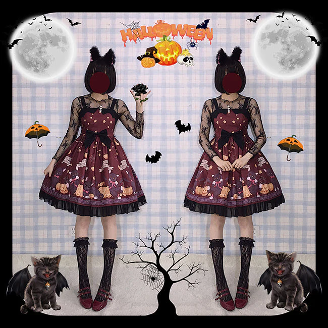 Vampire Cat Normal Waist Lolita Halloween JSK - Image 7
