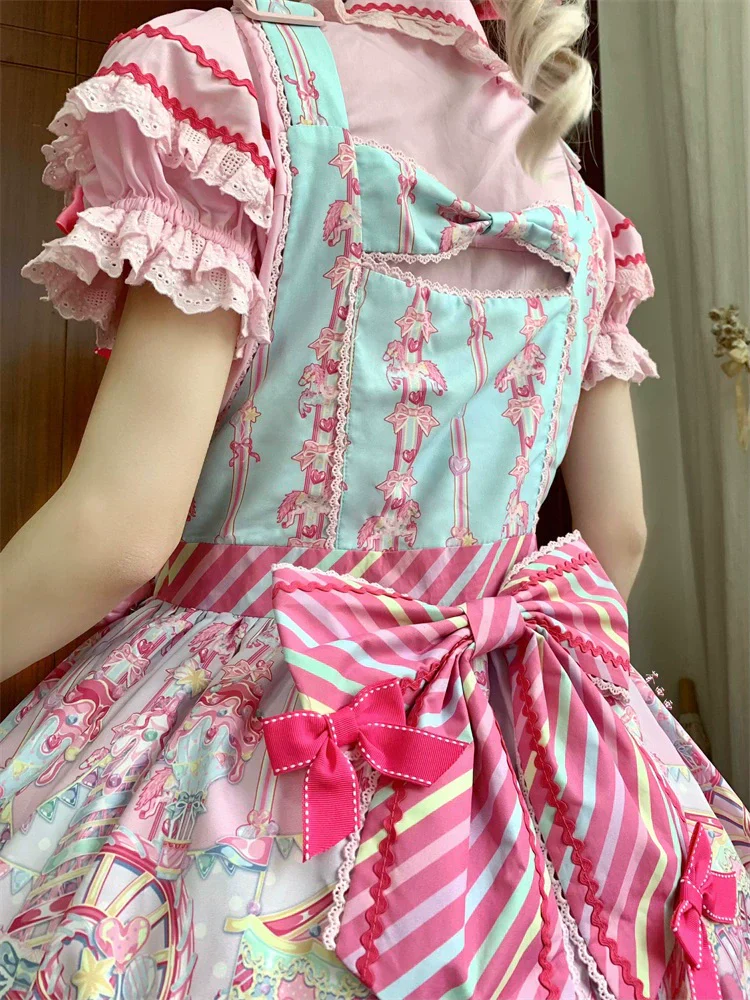 Candy Park Salopette Sweet Lolita Jumper Dress Set - Image 6