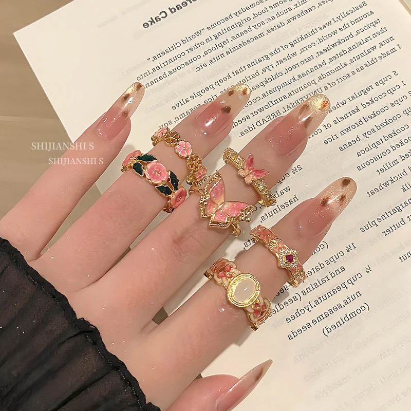 camellia butterfly kawaii ring - Image 7