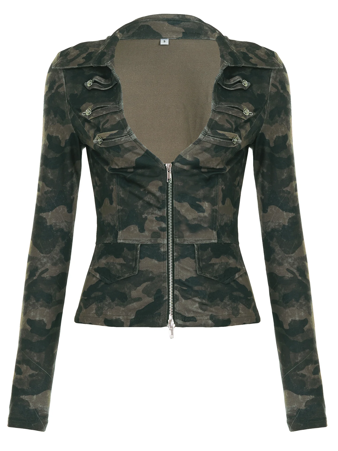 camouflage print zipper jacket - Image 4