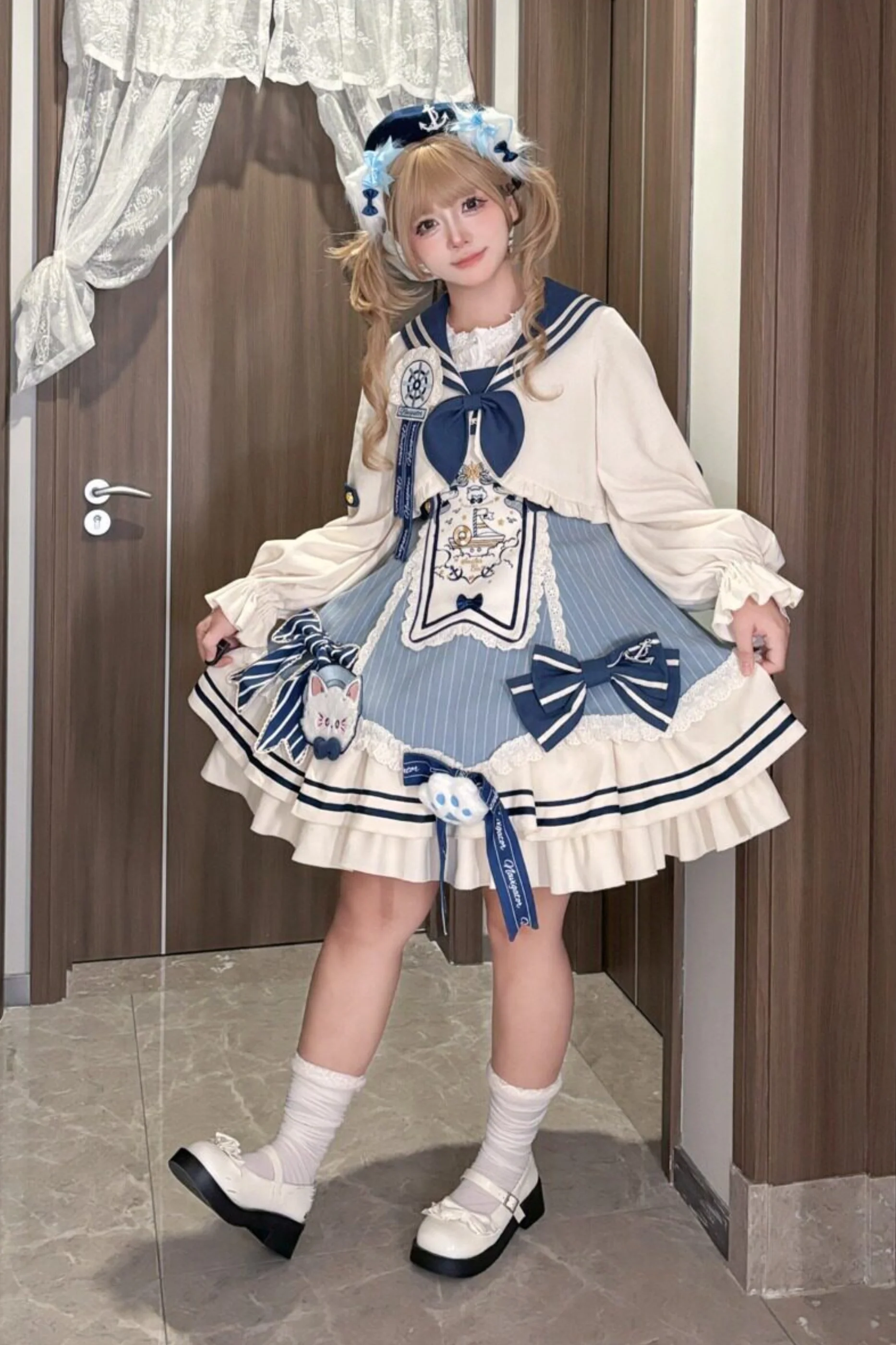 Candy Sailor Jacket + Jumper Skirt + Cat Hat + Headband - Image 13