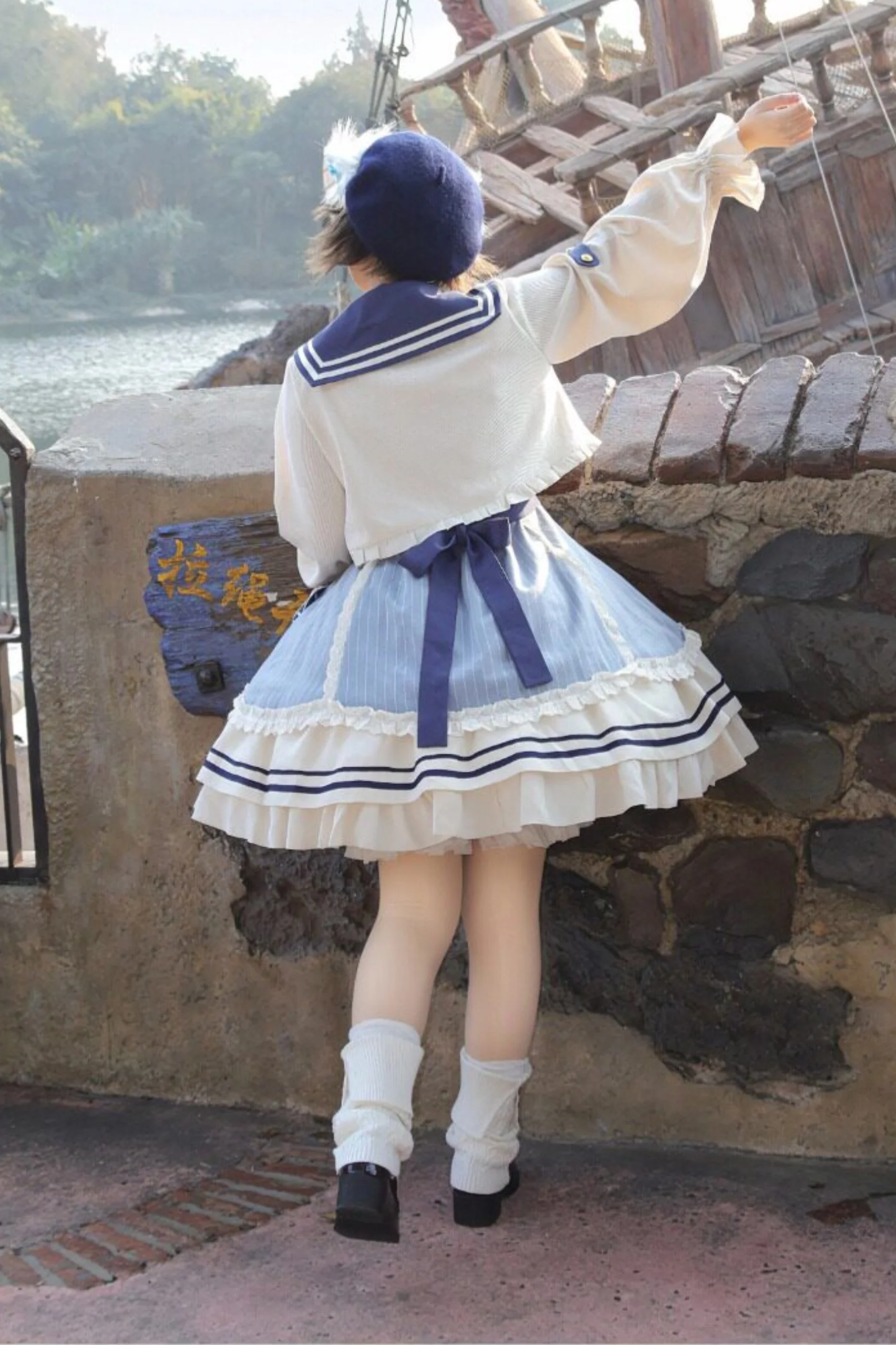 Candy Sailor Jacket + Jumper Skirt + Cat Hat + Headband - Image 9