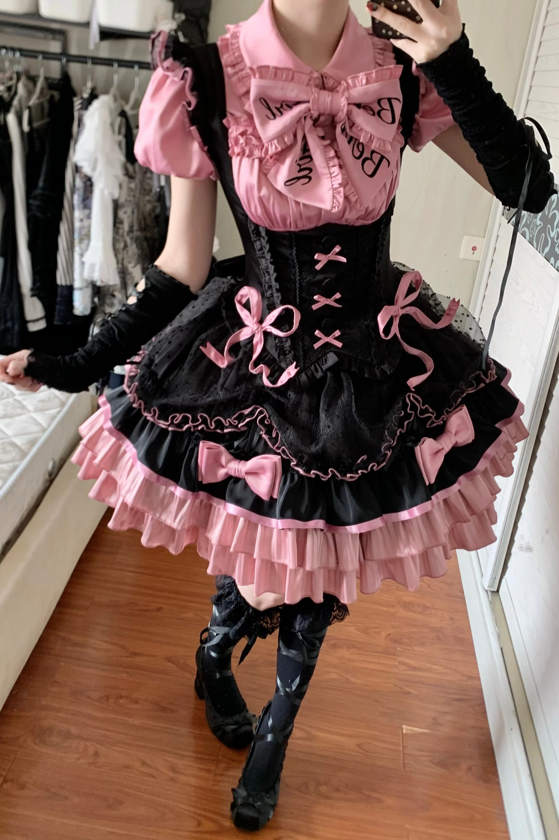 【Pre-order until March 10】Candy Heartbeat Lolita Shirt + Jumper Skirt + Hat + Ribbon - Image 15